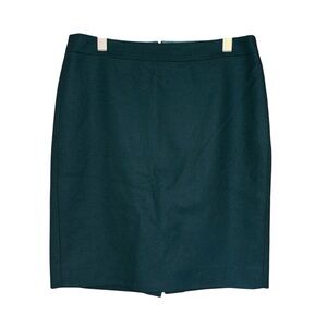 J. Crew Dark Green Wool Blend Pencil Skirt Size 10